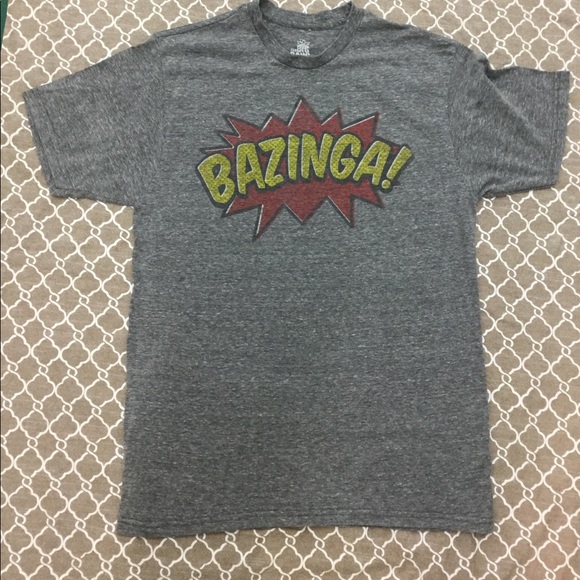 COPY - BAZINGA Big Bang theory  grey tshirt size M - Picture 2 of 4